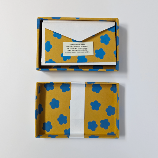 Upcycled Cotton Pulp Greeting Cards - Meiko Flower Orange | Set of 10 in a Box