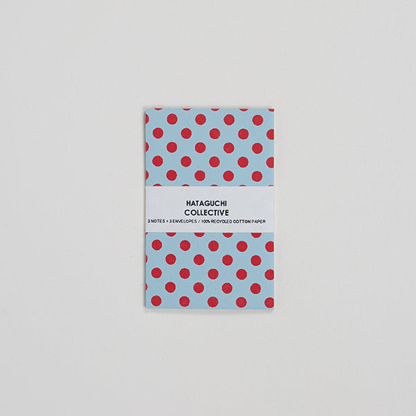 Upcycled Cotton Pulp Small Cards - Dots Blue x Red | Set of 3 2.75 x 4”
