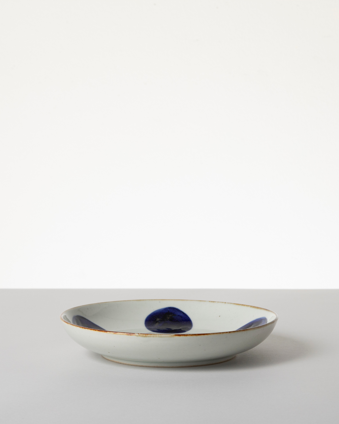 Blue & White Hand-Painted Japanese Large Plate 8.7" – Hasami Ware bold circle side