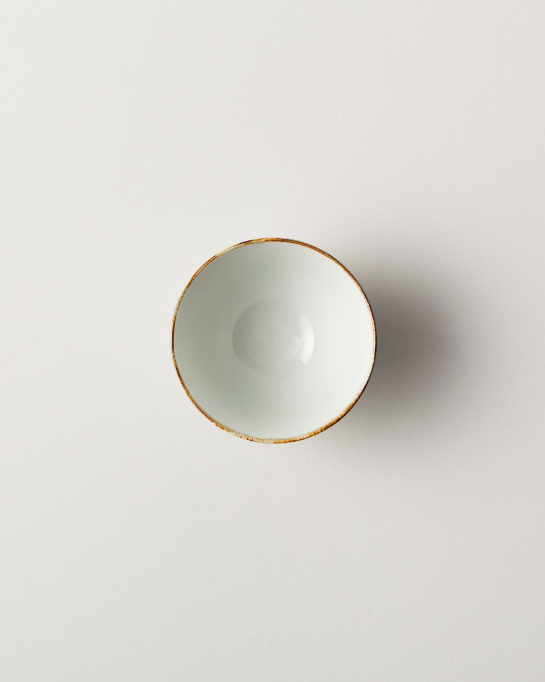 Blue & White Hand-Painted Japanese Rice Bowl - Hasami Ware from top
