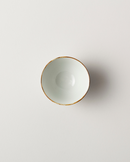 Blue & White Hand-Painted Japanese Rice Bowl - Hasami Ware from top