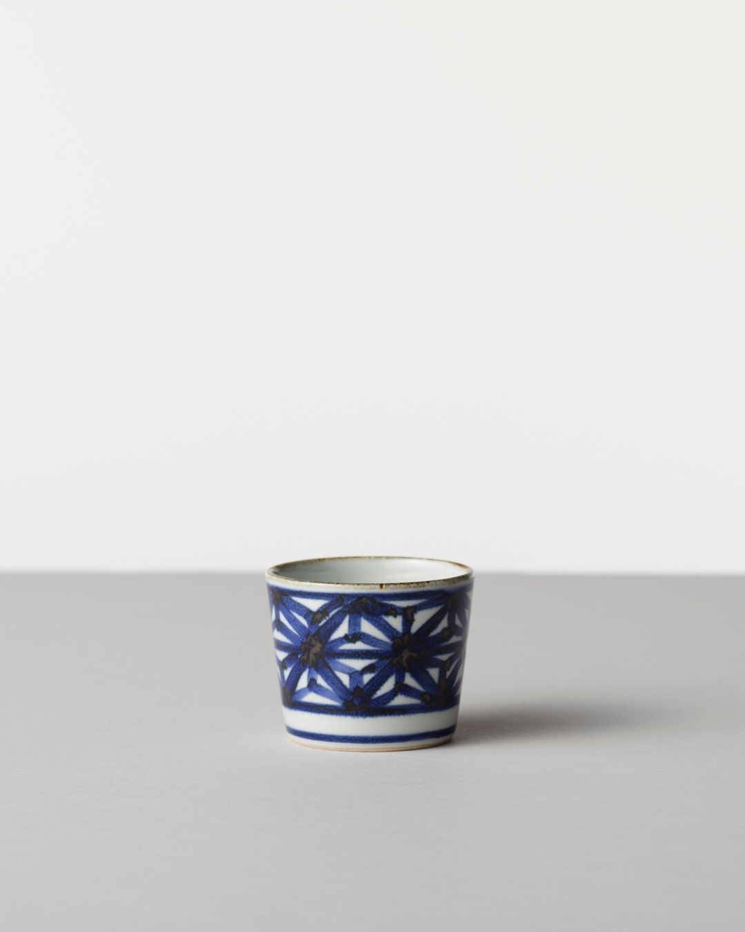 Blue & White Hand-Painted Small Cup – Hasami Ware Hemp Leaf