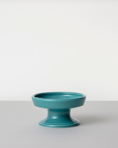 Ceramic Raised Pet Food Bowl 16cm (6.3") Green