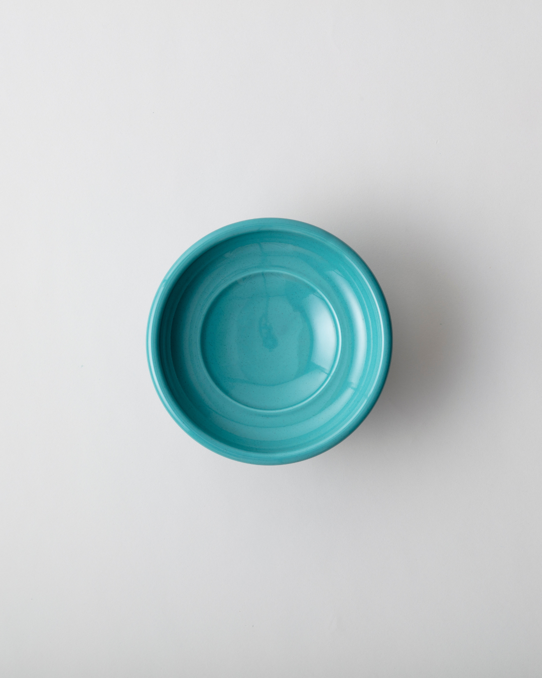Ceramic Raised Pet Food Bowl 16cm (6.3") Green from top