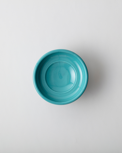 Ceramic Raised Pet Food Bowl 16cm (6.3") Green from top