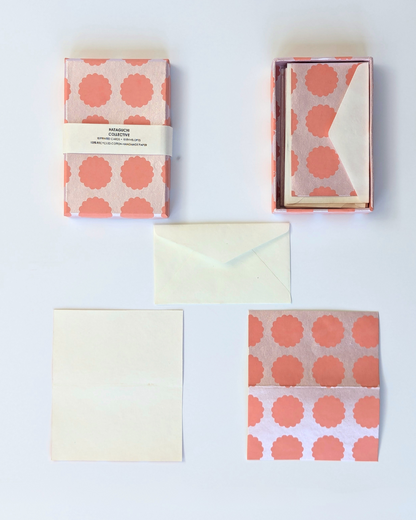 Upcycled Cotton Pulp Greeting Cards - Biscuit Rose | Set of 10 in a Box