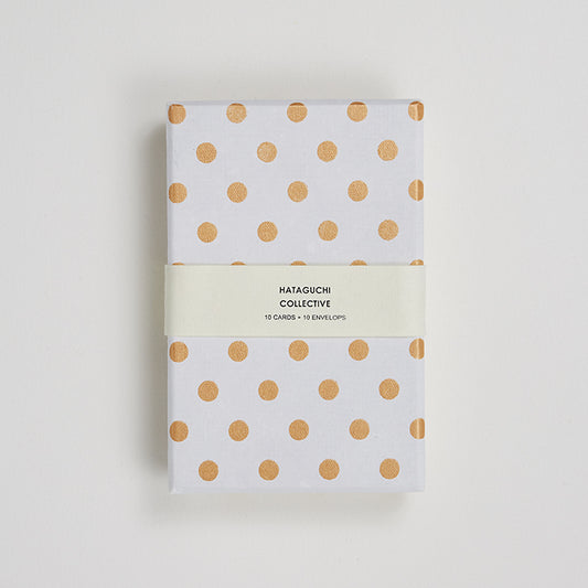 Upcycled Cotton Pulp Greeting Cards - Dots Gold | Set of 10 in a Box
