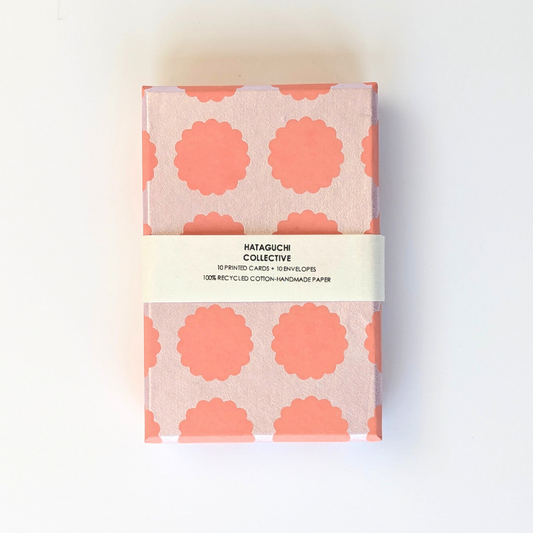Upcycled Cotton Pulp Greeting Cards - Biscuit Rose | Set of 10 in a Box