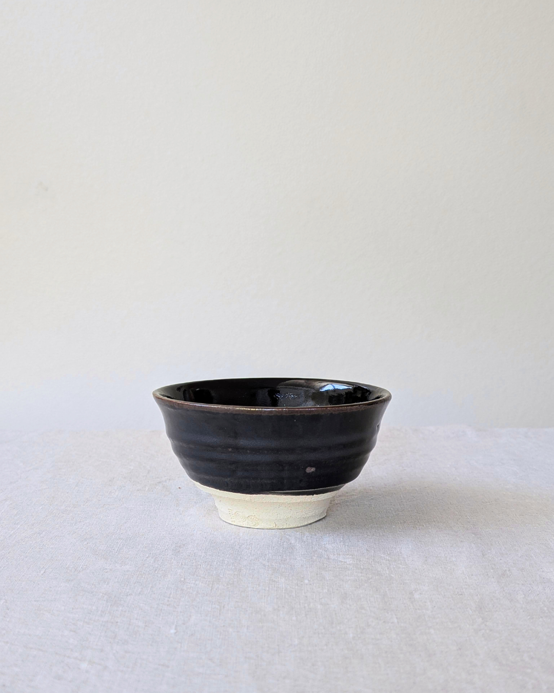 Iga Ceramic Rice Bowl Glossy Black