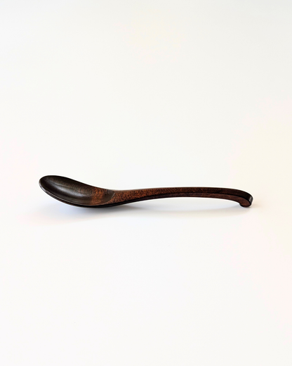 Maple Wood Soup Spoon — No-Slip Resting Design, Fuki-Urushi Finish