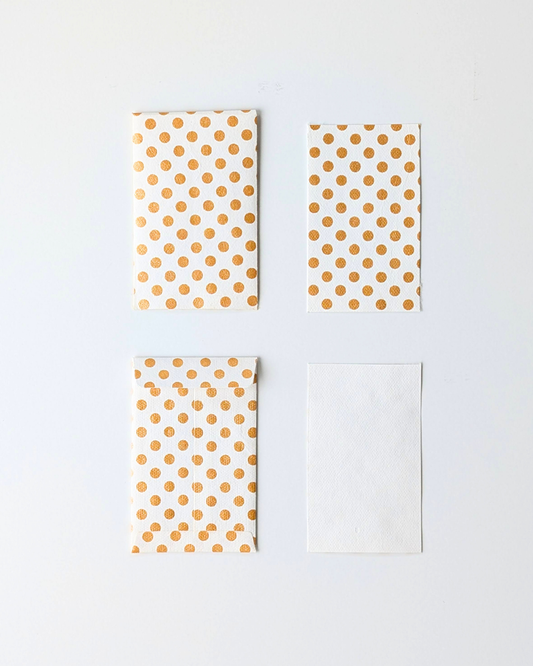 Upcycled Cotton Pulp Small Cards - Dots Gold | Set of 3  2.75 x 4” all sides