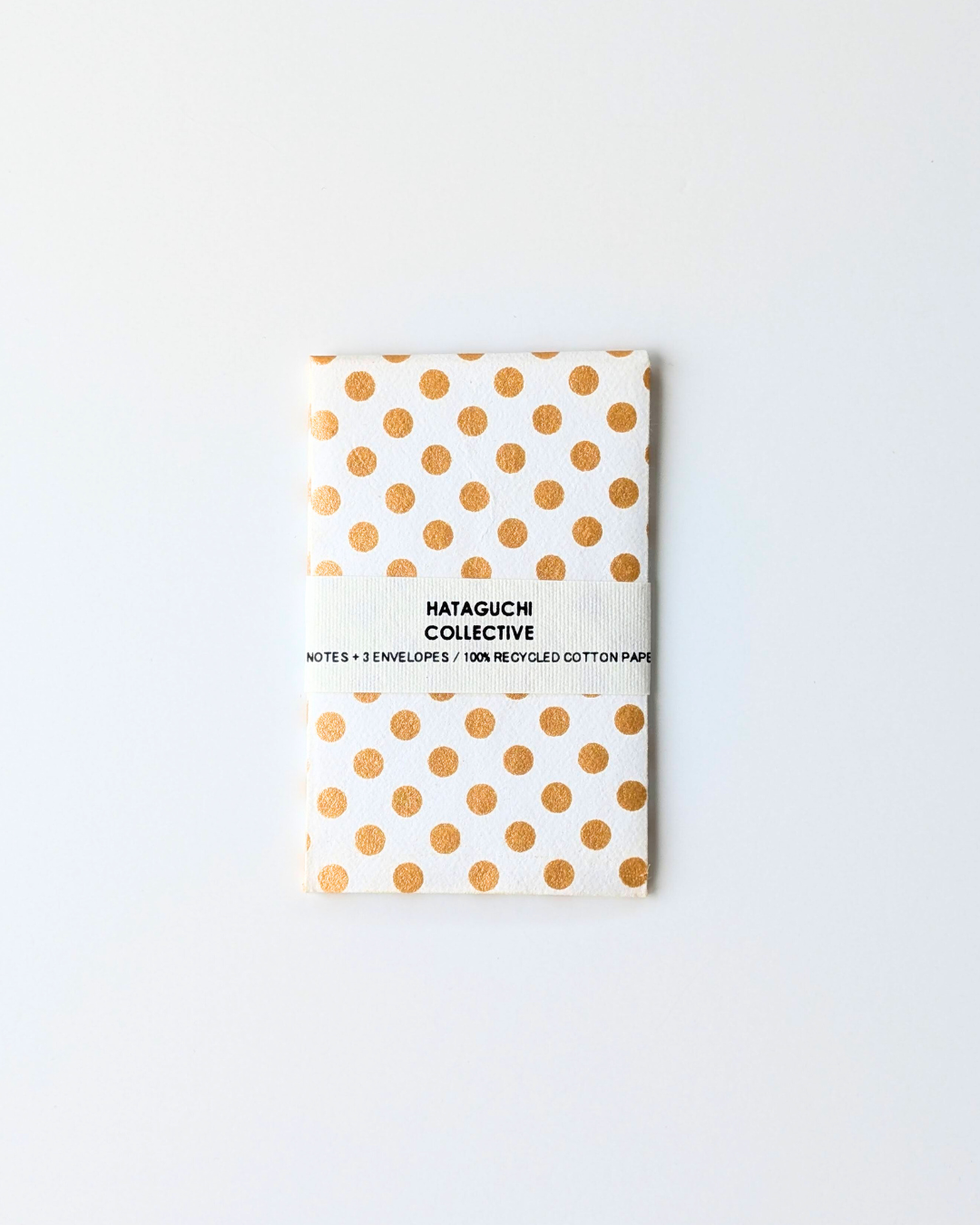 Upcycled Cotton Pulp Small Cards - Dots Gold | Set of 3  2.75 x 4”