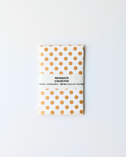 Upcycled Cotton Pulp Small Cards - Dots Gold | Set of 3  2.75 x 4”