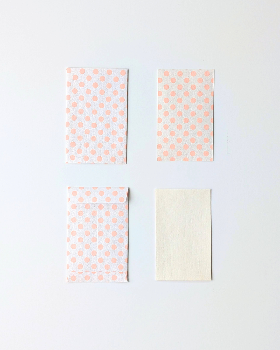 Upcycled Cotton Pulp Small Cards - Dots Silver x Pink | Set of 3  2.75 x 4” all sides