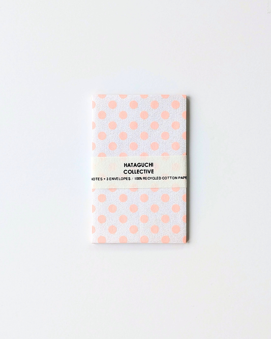 Upcycled Cotton Pulp Small Cards - Dots Silver x Pink | Set of 3  2.75 x 4”